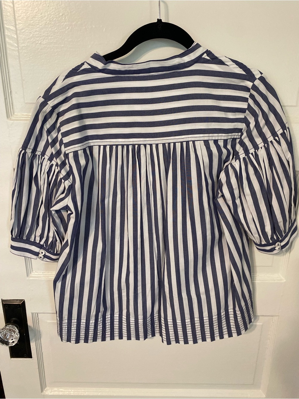 Anthropologie Darcey Popover Swing Top Navy & White Stripe - Picture 7 of 11